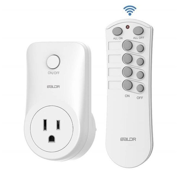 Baldr Baldr PMRC01WH1 Remote Control Outlet Light Switch Us Plug; White PMRC01WH1